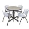 Kobe Kobe Round Table & Chair Set, Wood, Metal, Plastic Top, Maple TKB36RNDPL47GY - alternate 1